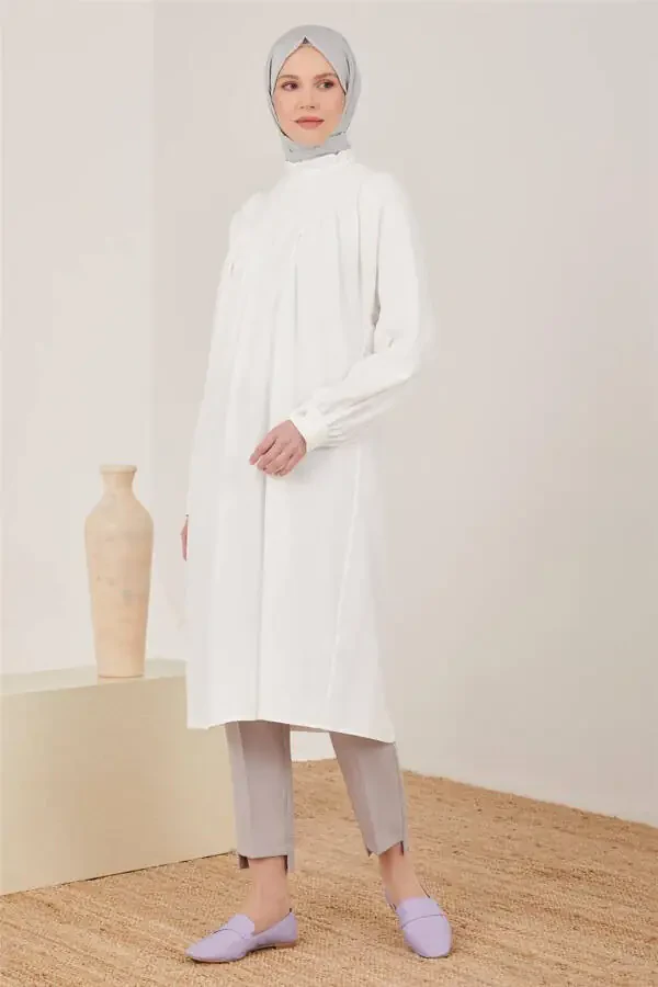 Drawstring Front and Robe Tunic 23y4451 Inci - 3