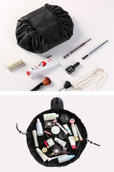 Drawstring Makeup Bag - Makeup Organizer Bag - 1