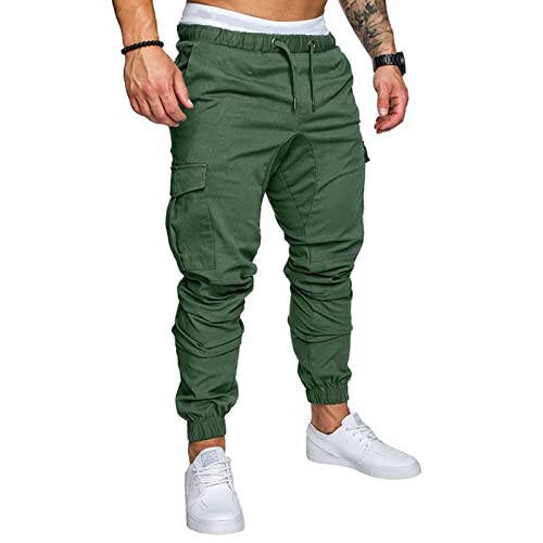 Drawstring Pant Fashion Men's Sport Pure Color Bandage Casual Loose Sweatpants - 2