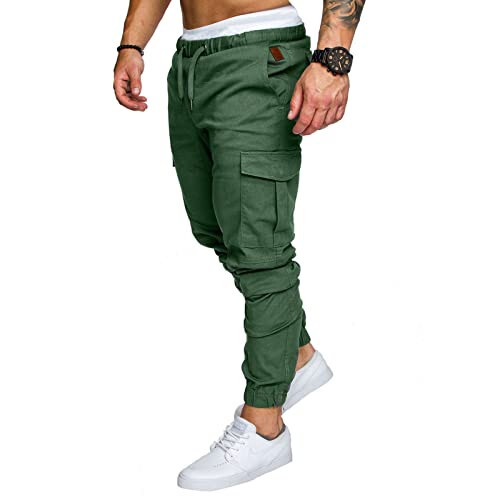 Drawstring Pant Fashion Men's Sport Pure Color Bandage Casual Loose Sweatpants - 3