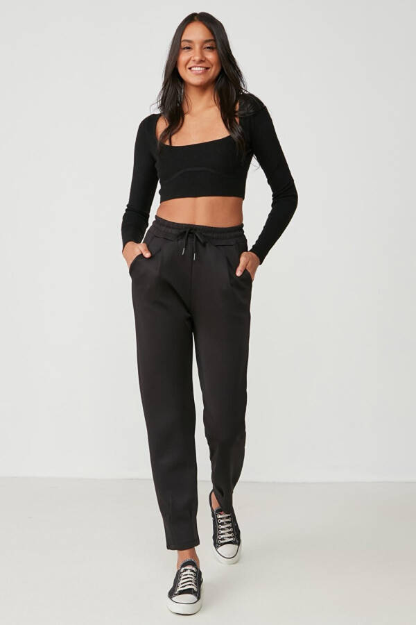 Drawstring Waist and Cuffed Sweatpants 810 Black - 11