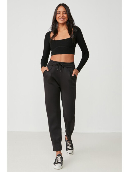 Drawstring Waist and Cuffed Sweatpants 810 Black - 6