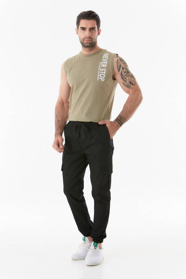 Drawstring Waist Cargo Pocket Jogger Pants - 13