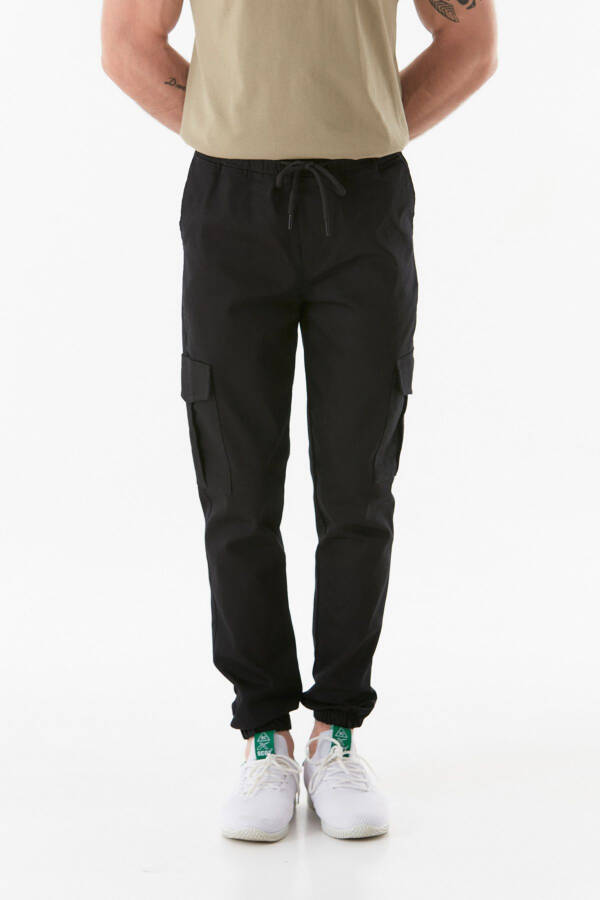 Drawstring Waist Cargo Pocket Jogger Pants - 16