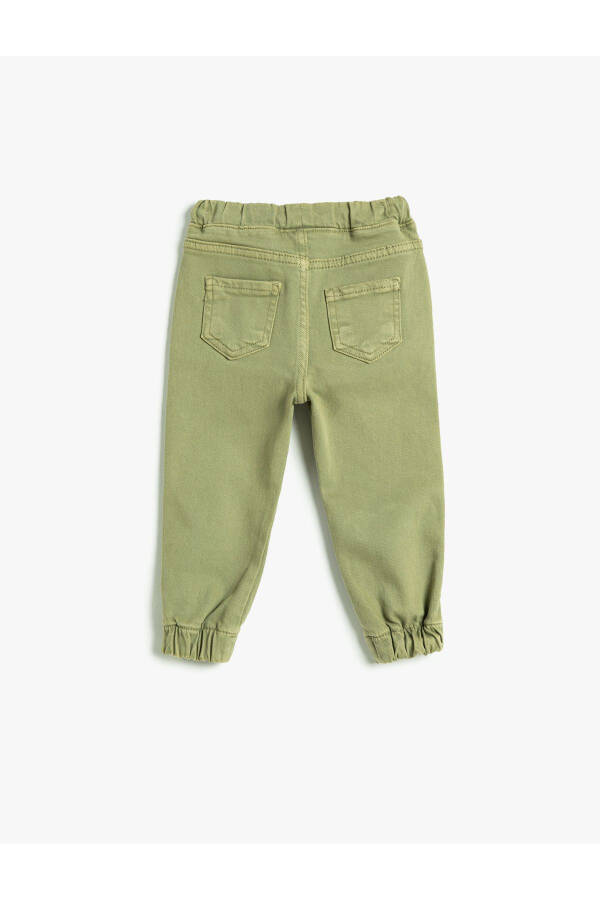 Drawstring waist, pocket cotton jogger pants. - 2