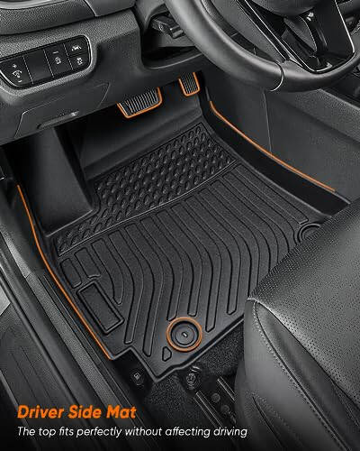 DrCarNow Floor Mats for Kia Seltos, 2021 2022 2023 for Kia Seltos Floor Mat(Except SX Turbo Models), All Weather Rubber Car Mats Full Set Floor Mats & Trunk Mats Behind 2nd Row in Upper Position - 2