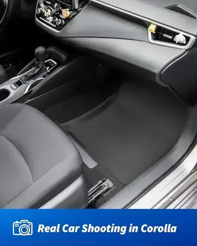 DrCarNow for Toyota Corolla Floor Mats 2024 2023 2022 2021 2020 (Incl. Hybrid), Custom Fit 2 Rows with Cargo Liner All-Weather Floor Liners for Corolla Sedan Accessories 2020-2024 (Not for Hatchback) - 3