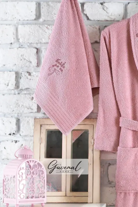 Dream 2 Pieces Embroidered Bathrobe | Bathrobe Set | Dowry Set - 2
