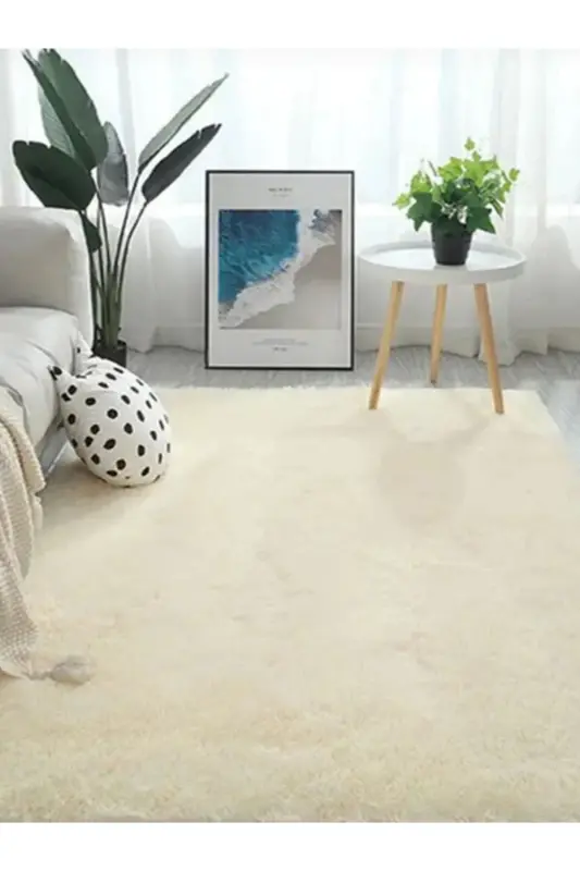 Dream House Peluş Halı Yumuşak Krem - krem - 1