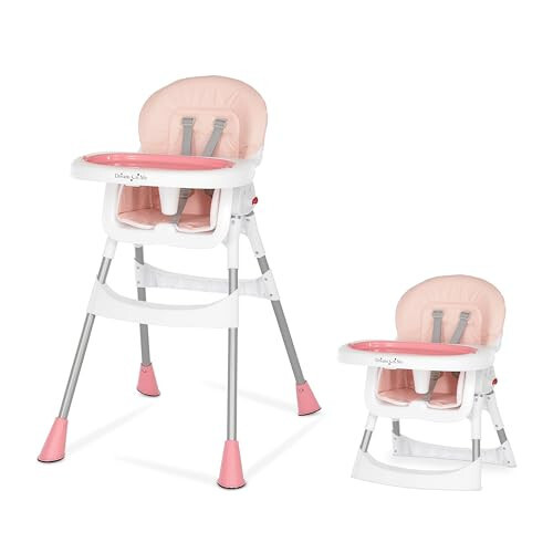 Dream On Me Portable 2-in-1 Tabletalk High Chair, Convertible Compact Light Weight Highchair, Pink - 31