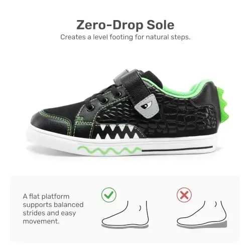 DREAM PAIRS Boys Dinosaur Sneakers Cartoon Shoes | Breathable Mesh Hook and Loop Upper Comfort Insole Lightweight Anti Slip Outsole School Daily Wear Casual Walking Tennis - 5