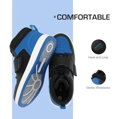 DREAM PAIRS Boys Girls High Top Sneaker LilLegends Skyhigh Basketball Shoes - 2