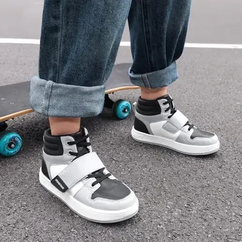 DREAM PAIRS Boys Girls High Top Sneaker LilLegends Skyhigh Basketball Shoes - 5