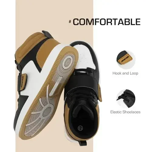 DREAM PAIRS Boys Girls High Top Sneaker LilLegends Skyhigh Basketball Shoes - 2