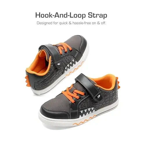 DREAM PAIRS Boys Sneakers Little Kids Toddler Shoes Storybook Causal Walking Shoes Non-Slip with Hook and Loop - 4