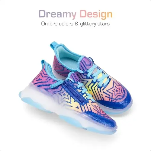 DREAM PAIRS Kids Girls Sneakers Zipper Casual Shoes Jelly Sole Sports Shoes Lightweight Walking Shoes - 3