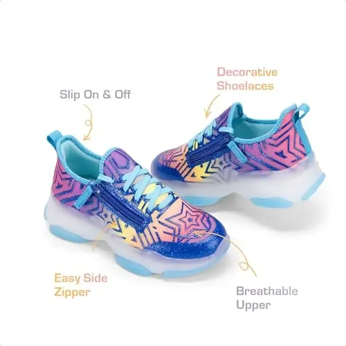 DREAM PAIRS Kids Girls Sneakers Zipper Casual Shoes Jelly Sole Sports Shoes Lightweight Walking Shoes - 4