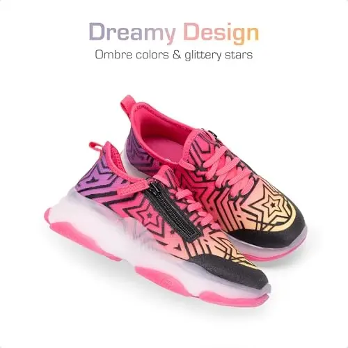 DREAM PAIRS Kids Girls Sneakers Zipper Casual Shoes Jelly Sole Sports Shoes Lightweight Walking Shoes - DREAM (1)