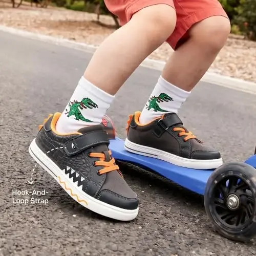 DREAM PAIRS Детские кроссовки для мальчиков, повседневная обувь для малышей, нескользящие, на липучке - 3