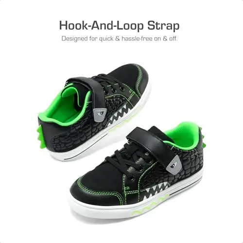DREAM PAIRS Boys Sneakers Little Kids Toddler Shoes Storybook Causal Walking Shoes Non-Slip with Hook and Loop - 4