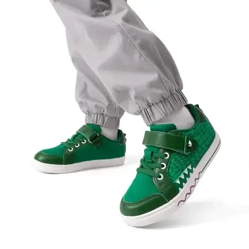 DREAM PAIRS Boys Sneakers Little Kids Toddler Shoes Storybook Causal Walking Shoes Non-Slip with Hook and Loop - 6