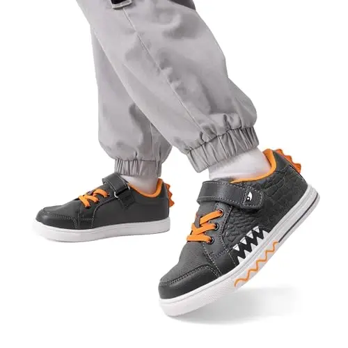 DREAM PAIRS Boys Sneakers Little Kids Toddler Shoes Storybook Causal Walking Shoes Non-Slip with Hook and Loop - 6