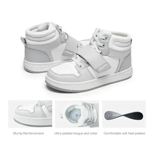 DREAM PAIRS Boys Girls High Top Sneaker LilLegends Skyhigh Basketball Shoes - 4