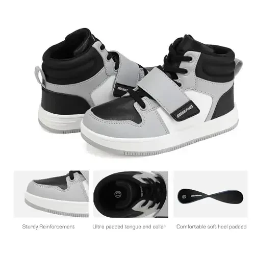 DREAM PAIRS Boys Girls High Top Sneaker LilLegends Skyhigh Basketball Shoes - 3