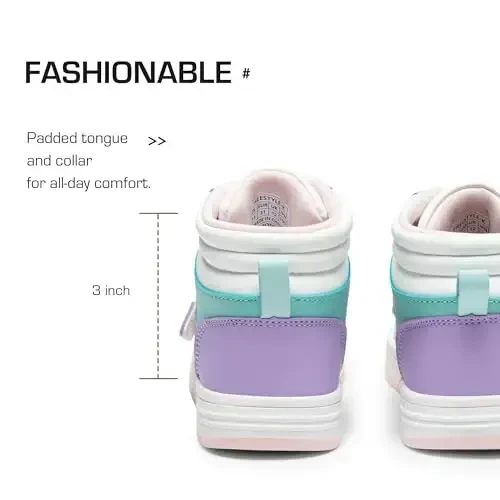 DREAM PAIRS Boys Girls High Top Sneaker LilLegends Skyhigh Basketball Shoes - 4