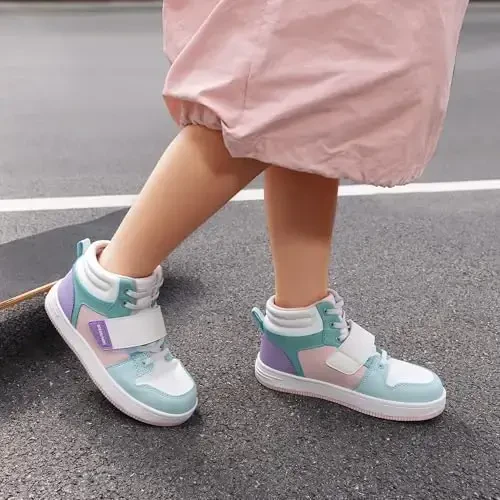 DREAM PAIRS Boys Girls High Top Sneaker LilLegends Skyhigh Basketball Shoes - 5