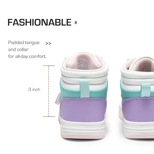 DREAM PAIRS Boys Girls High Top Sneaker LilLegends Skyhigh Basketball Shoes - 4