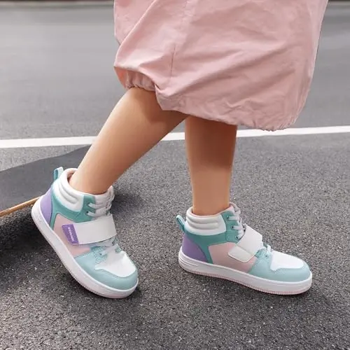DREAM PAIRS Boys Girls High Top Sneaker LilLegends Skyhigh Basketball Shoes - 5