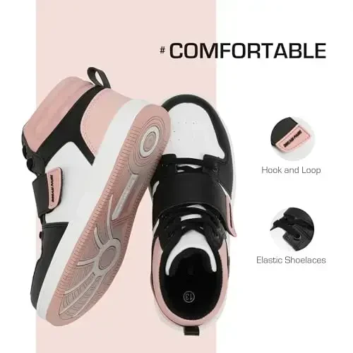 DREAM PAIRS Boys Girls High Top Sneaker LilLegends Skyhigh Basketball Shoes - 2