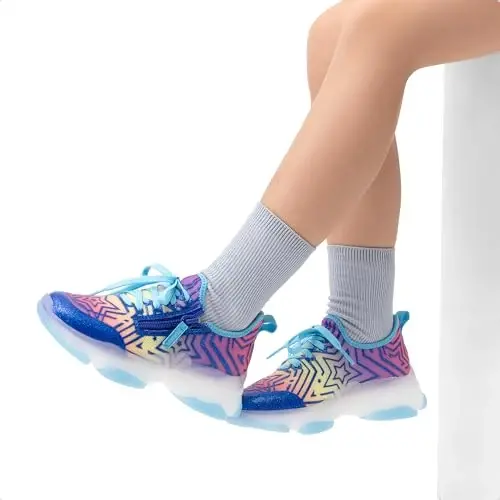 DREAM PAIRS Kids Girls Sneakers Fermuar Tasodifiy Poyabzal Jelly Taglik Sport Poyabzali Yengil Yurish Poyabzali - 5