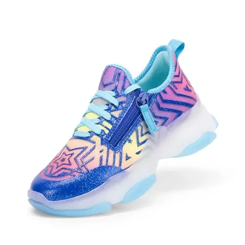 DREAM PAIRS Kids Girls Sneakers Zipper Casual Shoes Jelly Sole Sports Shoes Lightweight Walking Shoes - 2