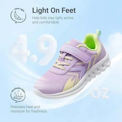 DREAM PAIRS Kids Shoes Sneakers Athletic Running | Lightweight,Breathable,Comfortable, Non Slip,Hook-and-Loop,Walking, Gym, School, Daily Play - 3