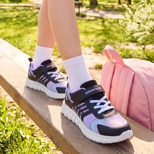 DREAM PAIRS Kids Sneakers Running | Lightweight, Breathable knit upper, Hook-and-loop, Cushioned foam insole, Boys Girls athletic tennis shoes - DREAM PAIRS (1)