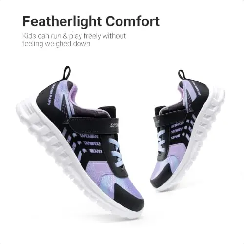 DREAM PAIRS Kids Sneakers Running | Lightweight, Breathable knit upper, Hook-and-loop, Cushioned foam insole, Boys Girls athletic tennis shoes - 5