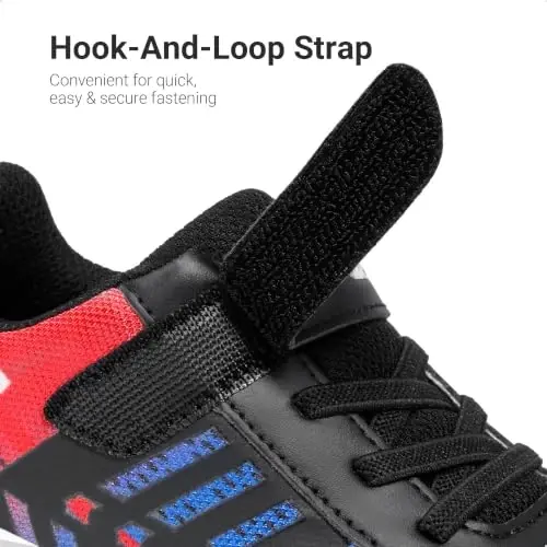 DREAM PAIRS Kids Sneakers Running | Lightweight, Breathable knit upper, Hook-and-loop, Cushioned foam insole, Boys Girls athletic tennis shoes - 3
