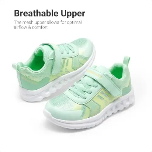 DREAM PAIRS Kids Sneakers Running | Lightweight, Breathable knit upper, Hook-and-loop, Cushioned foam insole, Boys Girls athletic tennis shoes - 4