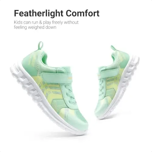 DREAM PAIRS Kids Sneakers Running | Lightweight, Breathable knit upper, Hook-and-loop, Cushioned foam insole, Boys Girls athletic tennis shoes - 5