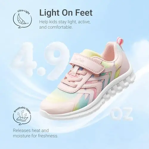 DREAM PAIRS Kids Sneakers Running | Lightweight,Breathable,Comfortable, Non Slip,Hook-and-Loop,Walking, Gym, School, Daily Play - 3
