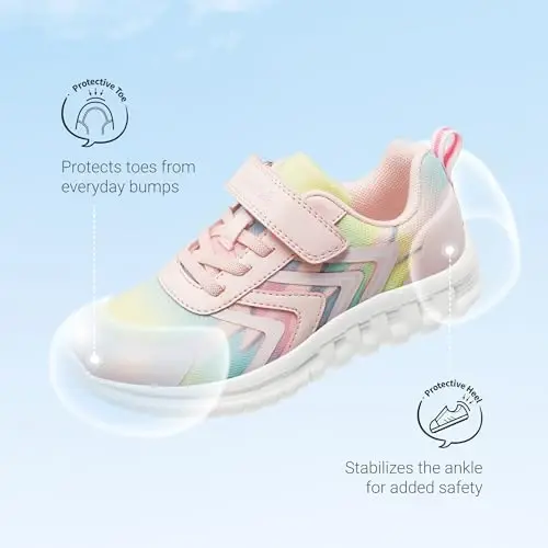 DREAM PAIRS Kids Sneakers Running | Lightweight,Breathable,Comfortable, Non Slip,Hook-and-Loop,Walking, Gym, School, Daily Play - 5