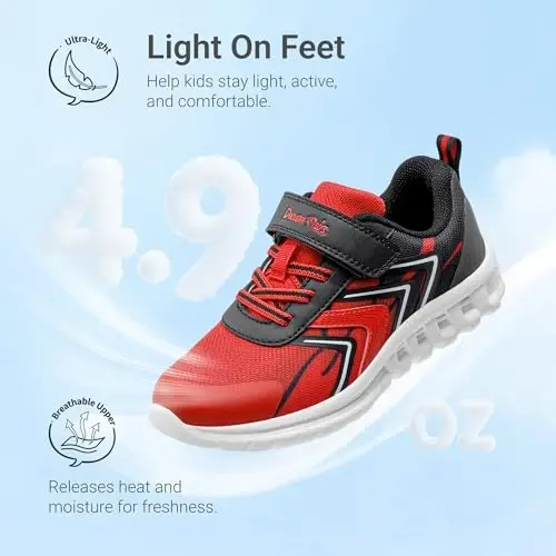 DREAM PAIRS Kids Sneakers Running | Lightweight,Breathable,Comfortable, Non Slip,Hook-and-Loop,Walking, Gym, School, Daily Play - 3