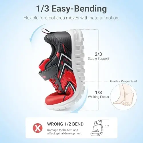 DREAM PAIRS Kids Sneakers Running | Lightweight,Breathable,Comfortable, Non Slip,Hook-and-Loop,Walking, Gym, School, Daily Play - 4