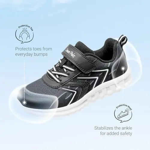 DREAM PAIRS Kids Sneakers Running | Lightweight,Breathable,Comfortable, Non Slip,Hook-and-Loop,Walking, Gym, School, Daily Play - 5