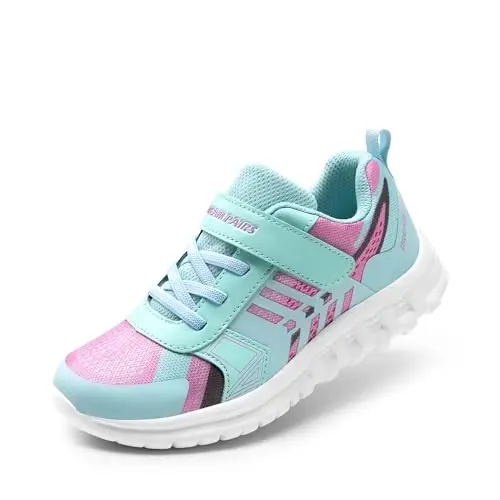 DREAM PAIRS Kids Sneakers Running | Lightweight, Breathable knit upper, Hook-and-loop, Cushioned foam insole, Boys Girls athletic tennis shoes 
