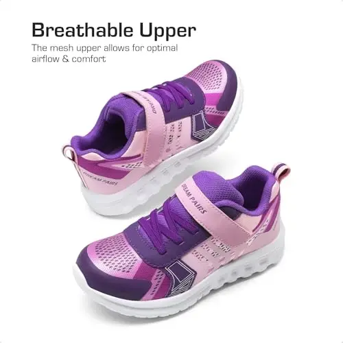 DREAM PAIRS Kız Erkek Çocuk Ayakkabıları Çocuk Tenis EZ-Ons Quicksteps Okul Sneakerları Nefes Alabilir Koşu Atletik Ayakkabılar - 3