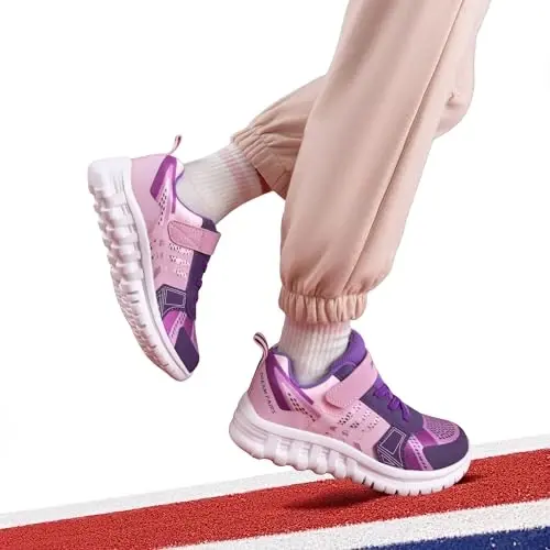 DREAM PAIRS Kız Erkek Çocuk Ayakkabıları Çocuk Tenis EZ-Ons Quicksteps Okul Sneakerları Nefes Alabilir Koşu Atletik Ayakkabılar - 5