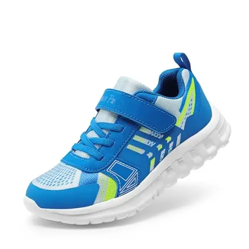 DREAM PAIRS Kids Sneakers Running | Lightweight, Breathable knit upper, Hook-and-loop, Cushioned foam insole, Boys Girls athletic tennis shoes 